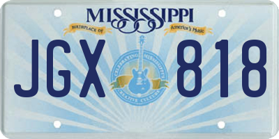 MS license plate JGX818