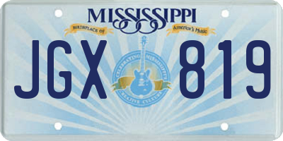 MS license plate JGX819