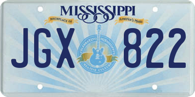 MS license plate JGX822