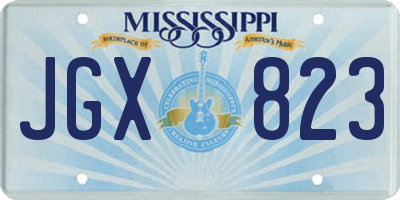 MS license plate JGX823