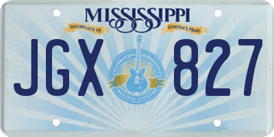 MS license plate JGX827
