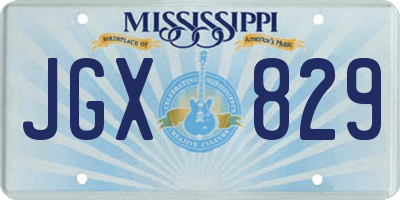 MS license plate JGX829