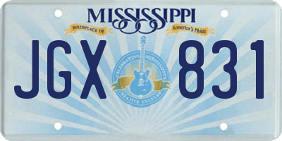 MS license plate JGX831