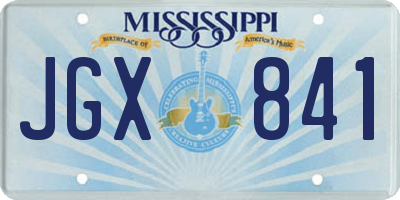 MS license plate JGX841