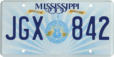 MS license plate JGX842