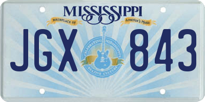 MS license plate JGX843
