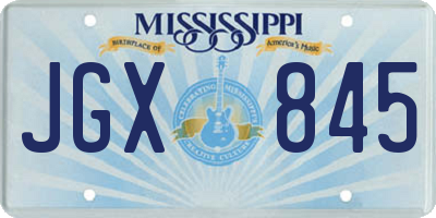 MS license plate JGX845