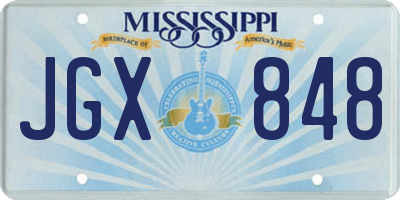 MS license plate JGX848
