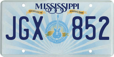 MS license plate JGX852