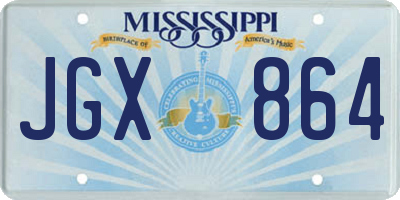 MS license plate JGX864