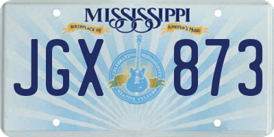 MS license plate JGX873