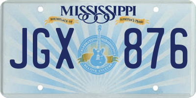 MS license plate JGX876