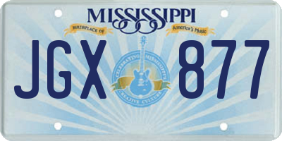MS license plate JGX877