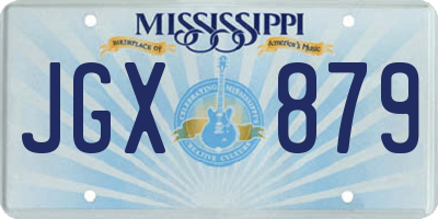 MS license plate JGX879