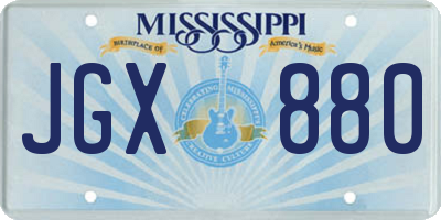 MS license plate JGX880