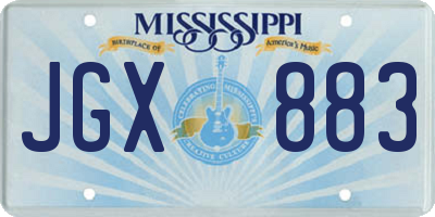 MS license plate JGX883