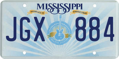 MS license plate JGX884
