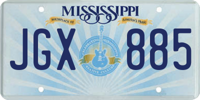 MS license plate JGX885