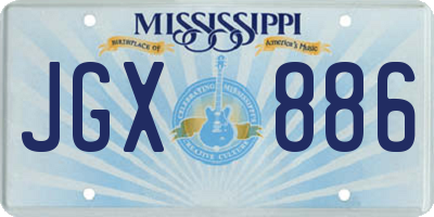 MS license plate JGX886