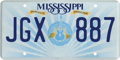 MS license plate JGX887