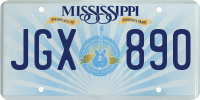 MS license plate JGX890