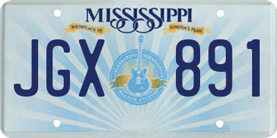 MS license plate JGX891