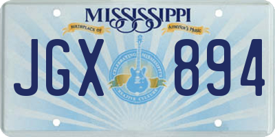 MS license plate JGX894