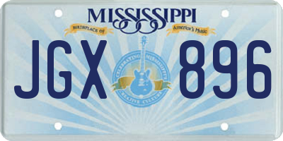 MS license plate JGX896