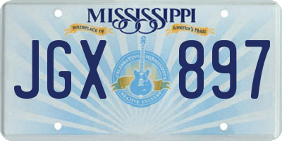 MS license plate JGX897