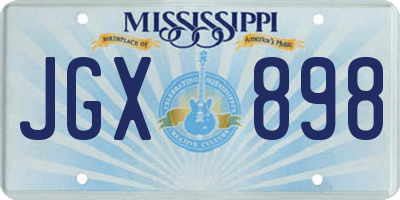 MS license plate JGX898