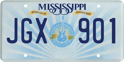 MS license plate JGX901