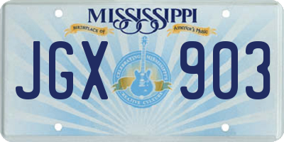 MS license plate JGX903