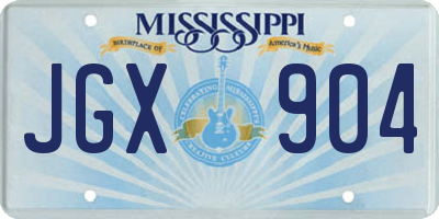 MS license plate JGX904
