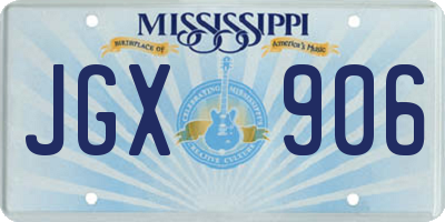 MS license plate JGX906