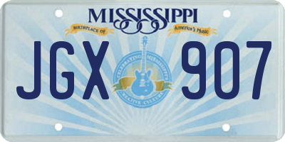 MS license plate JGX907
