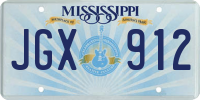 MS license plate JGX912