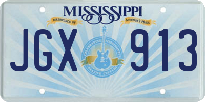 MS license plate JGX913