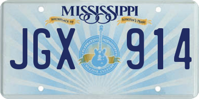 MS license plate JGX914