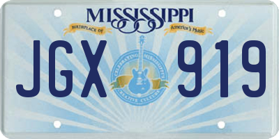 MS license plate JGX919