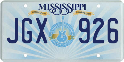 MS license plate JGX926