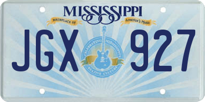 MS license plate JGX927