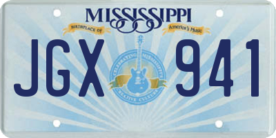 MS license plate JGX941