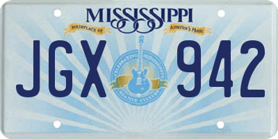 MS license plate JGX942