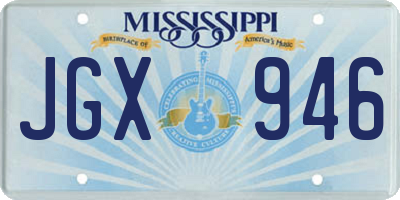 MS license plate JGX946
