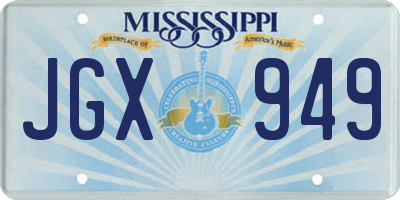 MS license plate JGX949