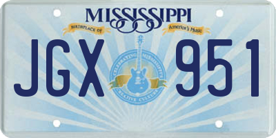 MS license plate JGX951