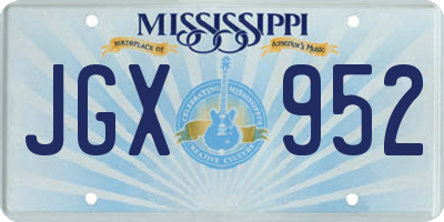 MS license plate JGX952