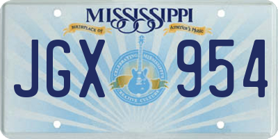 MS license plate JGX954