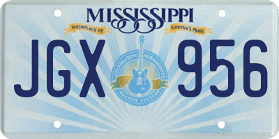 MS license plate JGX956