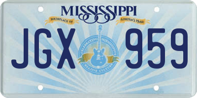 MS license plate JGX959